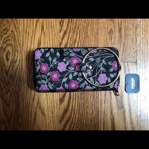 Floral Bangle Double Zip Wallet NWOT